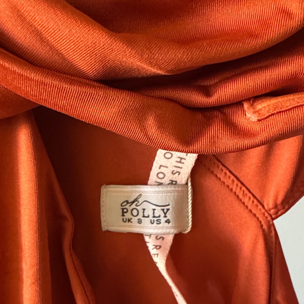 Oh Polly Rust Backless Ruched Dress - Picture 2 of 2